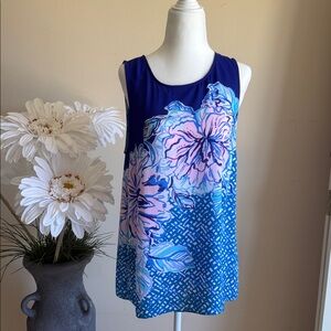 Lilly Pulitzer Blue and Pink Floral Blouse